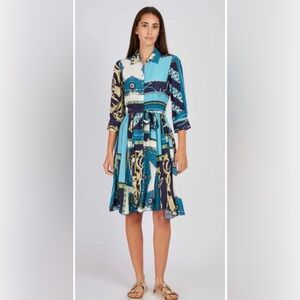 NWT Maison Derhy Women's Dress Long Sleeve PE recoge Size M,L